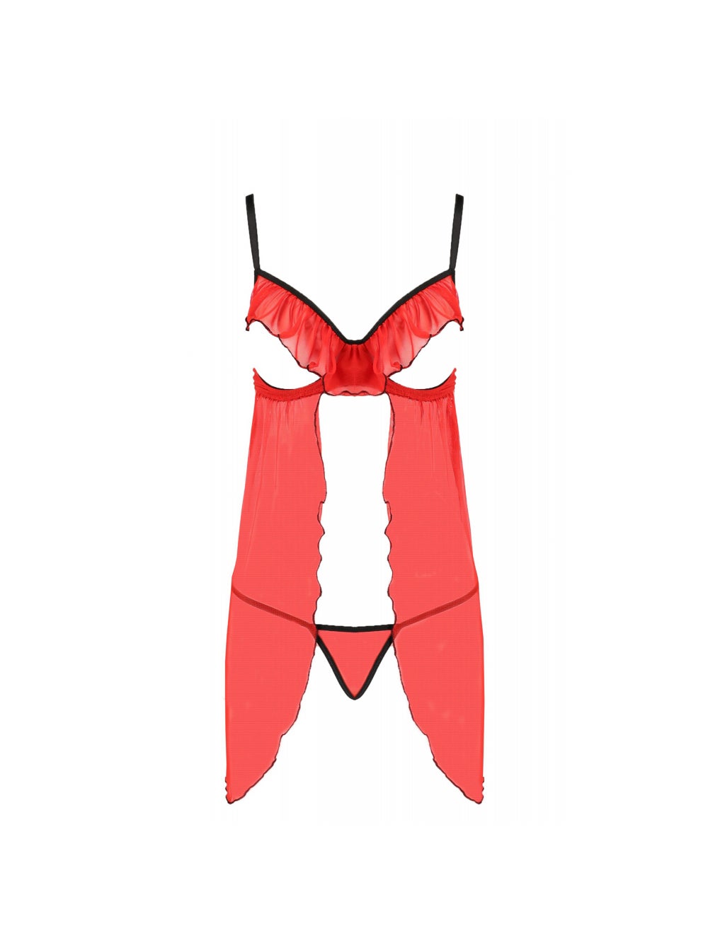 Nuisette Babydoll Ouverte Cherry Devil Collection Rouge