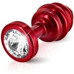 Diogol - Ano Butt Plug Ribbed Red 30 mm