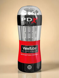 Masturbateur transparent avec effet ventouse et texture stimulante