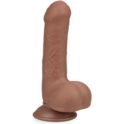 Gode godemichet ventouse Real Skin 18,0cm Esteban gode vaginal ou anal homme ou femme - Peau mate