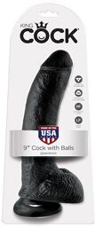 Gode ventouse testicules - 23 cm Ø 4,8 cm