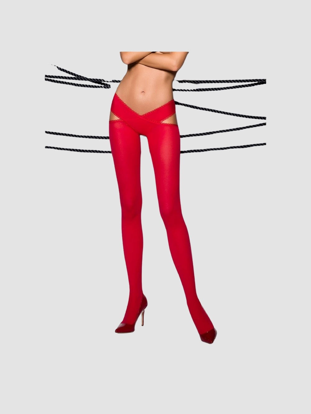 Collant Taille Croisée TI005 Rouge