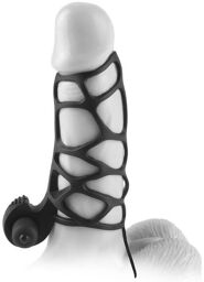 Manchon Vibrant Extreme Silicone Power Cage Noir