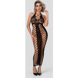- Midnight Fishnet Cut-Out Dress