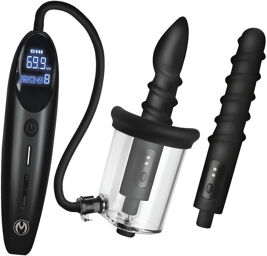 Pompe Rose Anale rechargeable en silicone avec 2 embouts spirales et 6 modes de succion