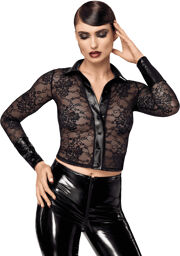 Chemise en dentelle boutonnée F377 Noirelle