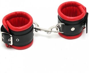 Menottes chevilles rembourrés luxueuses rouge