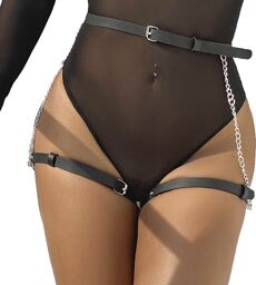 harnais ceinture cuir noir