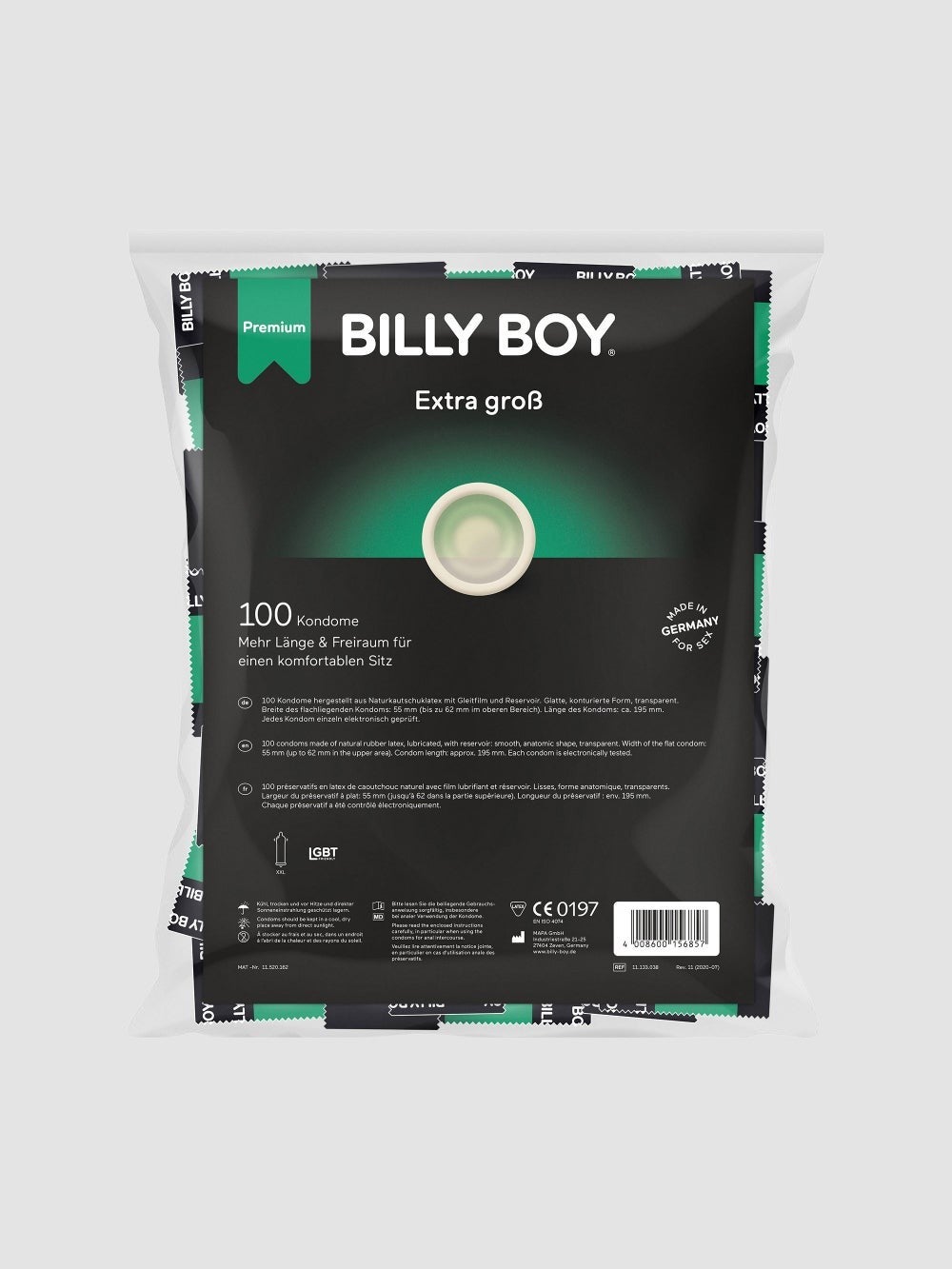 Préservatifs Billy Boy XXL Sachet de 100