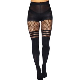 Collants sans coutures à rayures résille