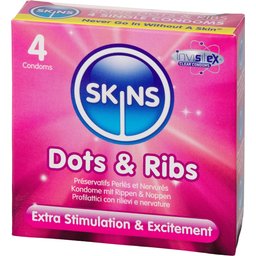 Dots & Ribs Boîte de 4 Préservatifs