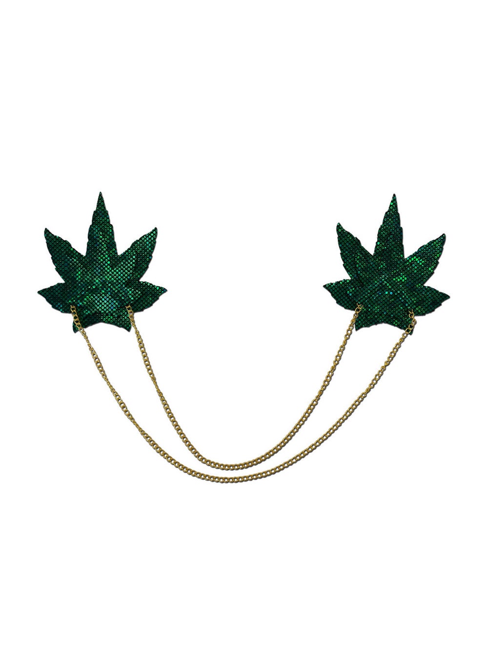 Cache-tétons chaîne Green Weed
