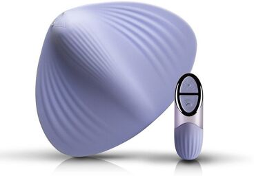 5 - Vibromasseur allongé avec télécommande - Bleu clair