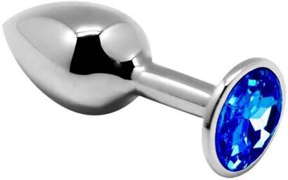 Plug anal bijou mini métal S Bleu