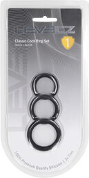 Ensemble de 3 Cockrings en Silicone Classiques - XS/S/M - Noir