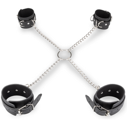 Menottes en croix chevilles poignets cuir