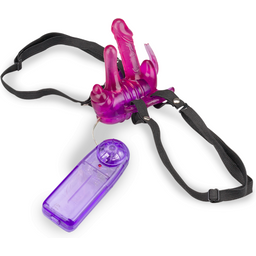 Culotte vibrante papillon triple stimulation Vibromasseur femme et couple - Rose