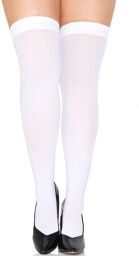 Bas autofixants grande taille blancs opaques fantaisie Blanc