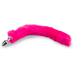 Plug queue de renard fourrure vegan fuschia