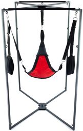 Kit Sling Tissu Triangle Rouge-Noir Armature Noire