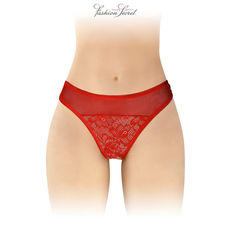 Tanga rouge ouvert Ava