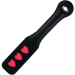 Sportsheets – Leather Impression Paddle – Hearts/Black