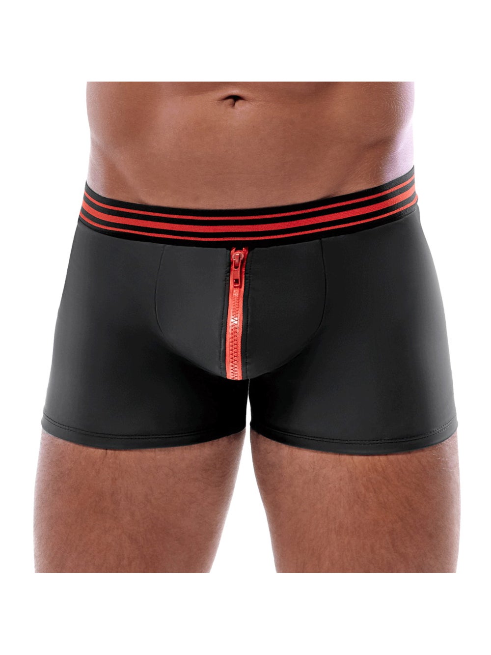 Boxer zip noir & rouge
