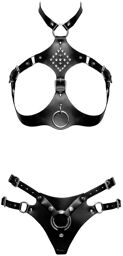 Set Harnais en cuir Noir