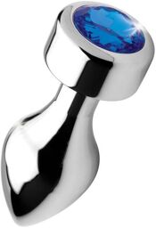 Plug Anal Métal Weighted Bijou Blue Gem Medium Argenté