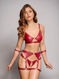Ensemble Rouge effet cuir Rouge