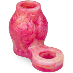 Étui pénien loup avec bulbe érectile et anneau testiculaire 7,0cm - Cockring penien pour homme et couple - Rose