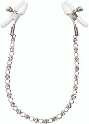 Pinces à Tétons Crystal Chain Blanc