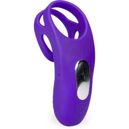 Double anneau vibrant avec stimulateur de clitoris Bora - Cockring penien pour homme et couple - Violet