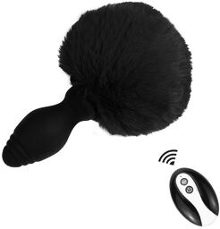 Plug vibrant avec Pompon Tailyvibe 6.5 x 3.1cm Noir