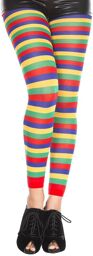 Legging fantaisie coloré bandes horizontales Multicolore