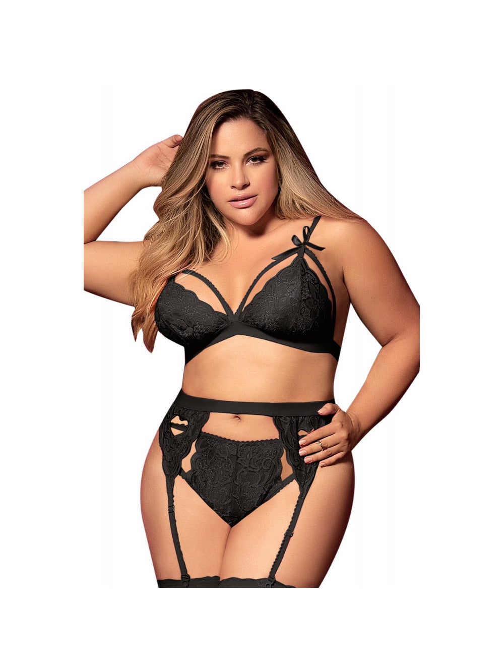 Ensemble 3 Pièces 8221 Dentelle Noir GT