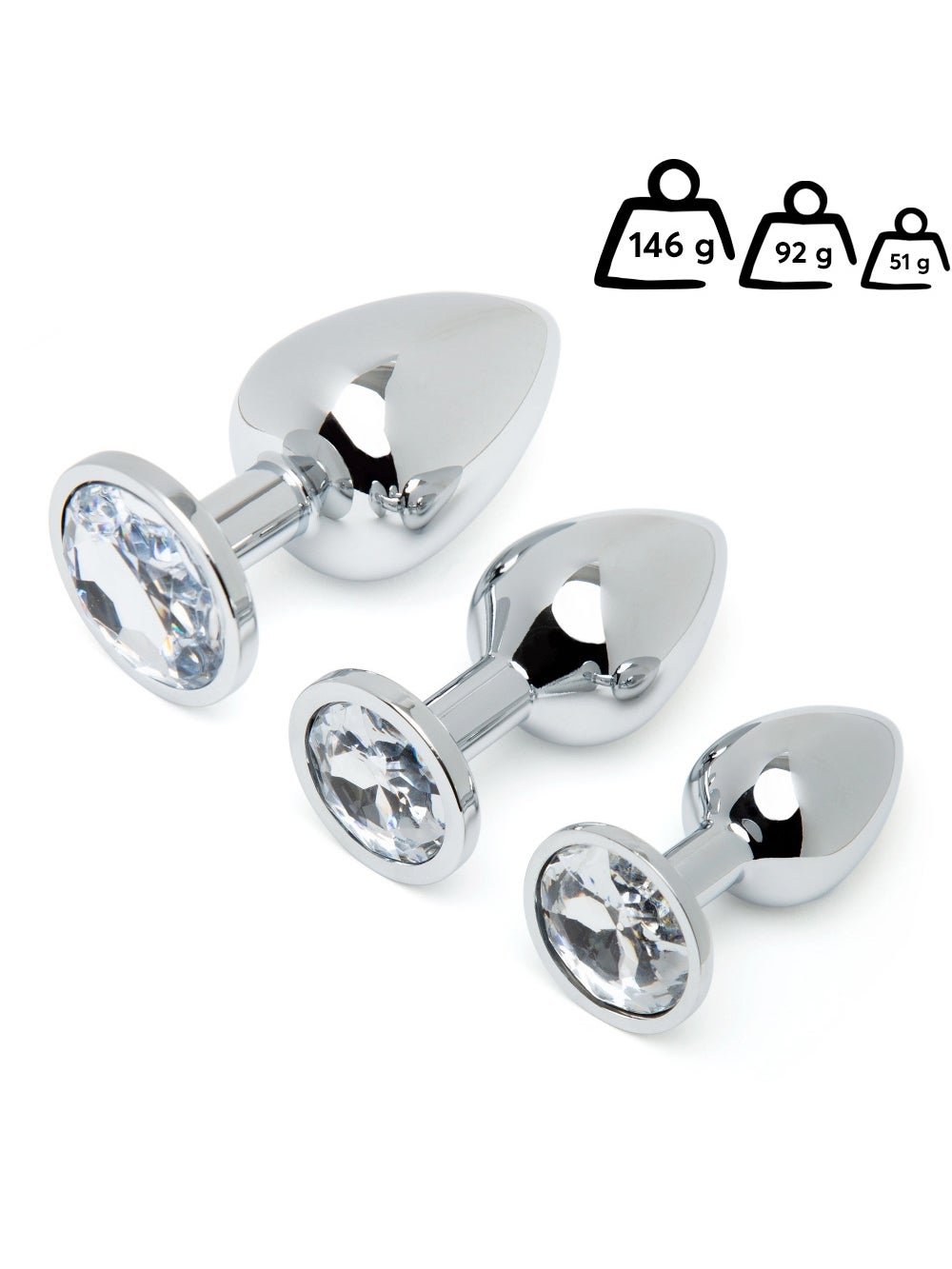 Kit plug anal bijou Secret Shine 3 pièces