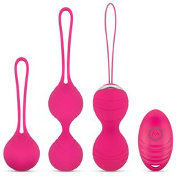 Ensemble de boules de Kegel avec télécommande - Rose