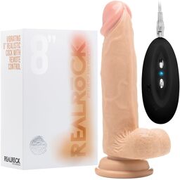 Gode Réaliste Peau Vibrant 20 cm avec testicules et ventouse 8