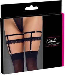 Jarretelles en velours avec dentelle Noir