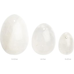 - Ensemble d'œufs de Yoni 3 pièces - Cristal de roche