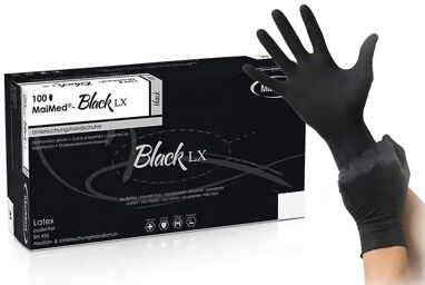 Gants en Latex non poudrés BLACK LX Noir x100