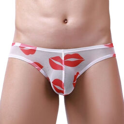 Slip sexy Kiss Lips Blanc