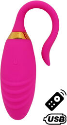 PLEASURE, Un Œuf vibrant USB avec télécommande, dans un silicone médical doux et rainuré
