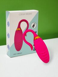 PLEASURE, Un Œuf vibrant USB avec télécommande, dans un silicone médical doux et rainuré