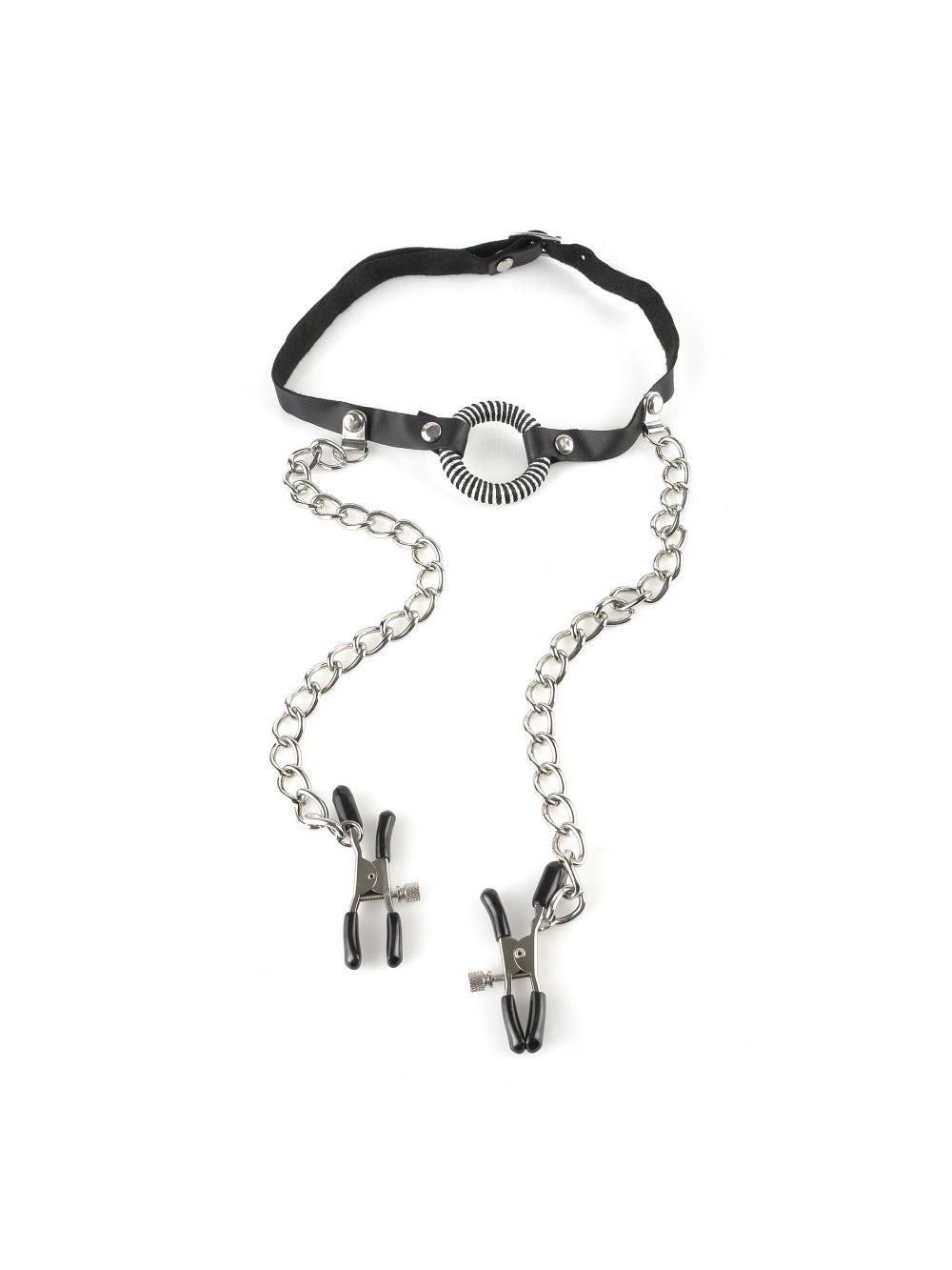 Bâillon O avec Pinces Tétons O-Ring Gag Fetish Fantasy Series