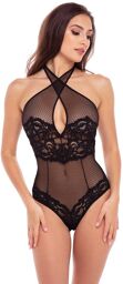 Body dentelle et résille noir REN50018 Noir