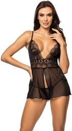 Babydoll et string Secret Veil noir Noir