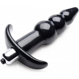 Bubbly Plug anal vibrant nervuré - Noir
