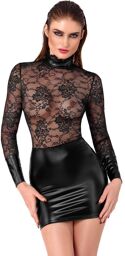 Robe Dentelle Powerwetlook Noir
